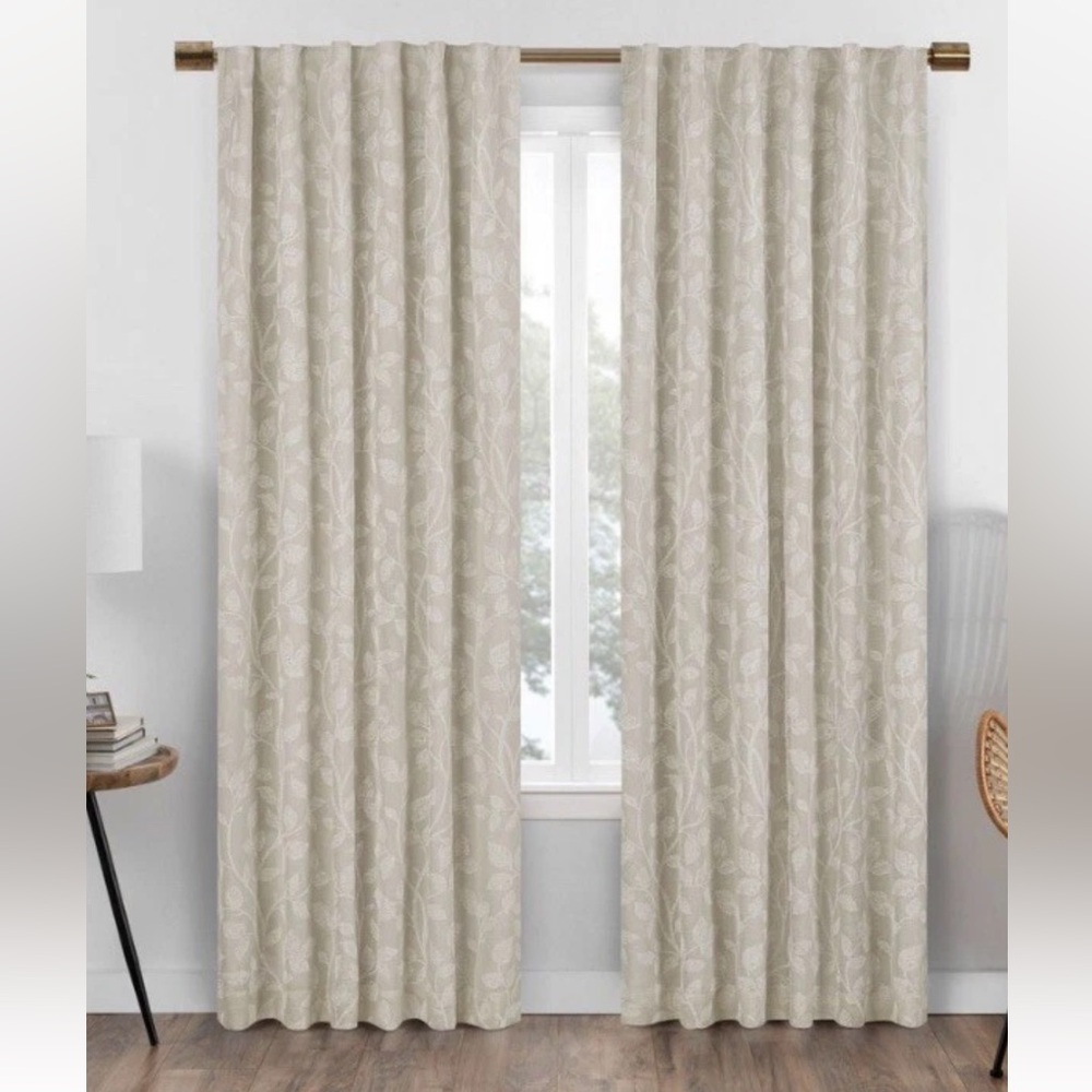 Eclipse Nora Botanical Rod Pocket Curtains for Bedroom, Single Panel, 50" x 108"